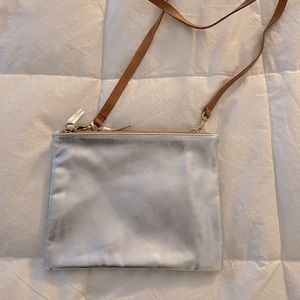 Clare Vivier double sac crossbody bag - silver